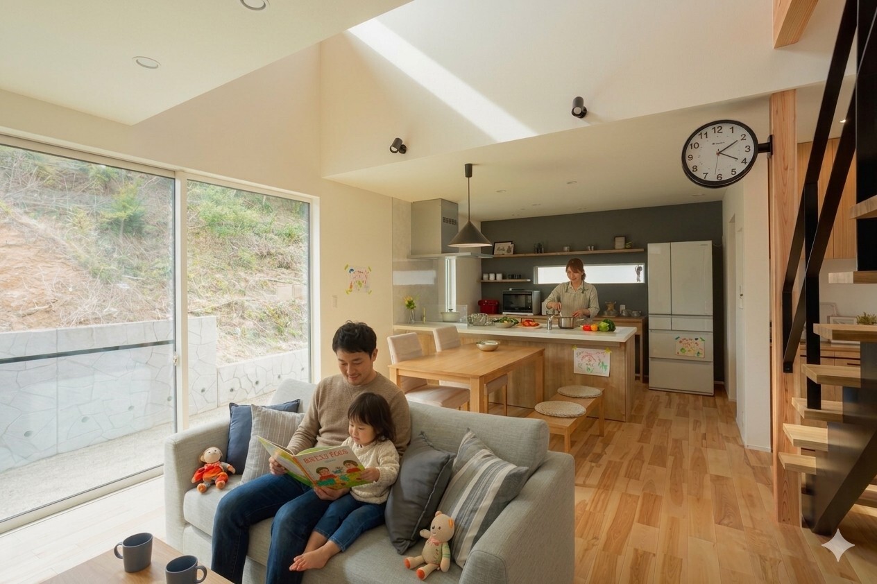 桜天井がおしゃれな家