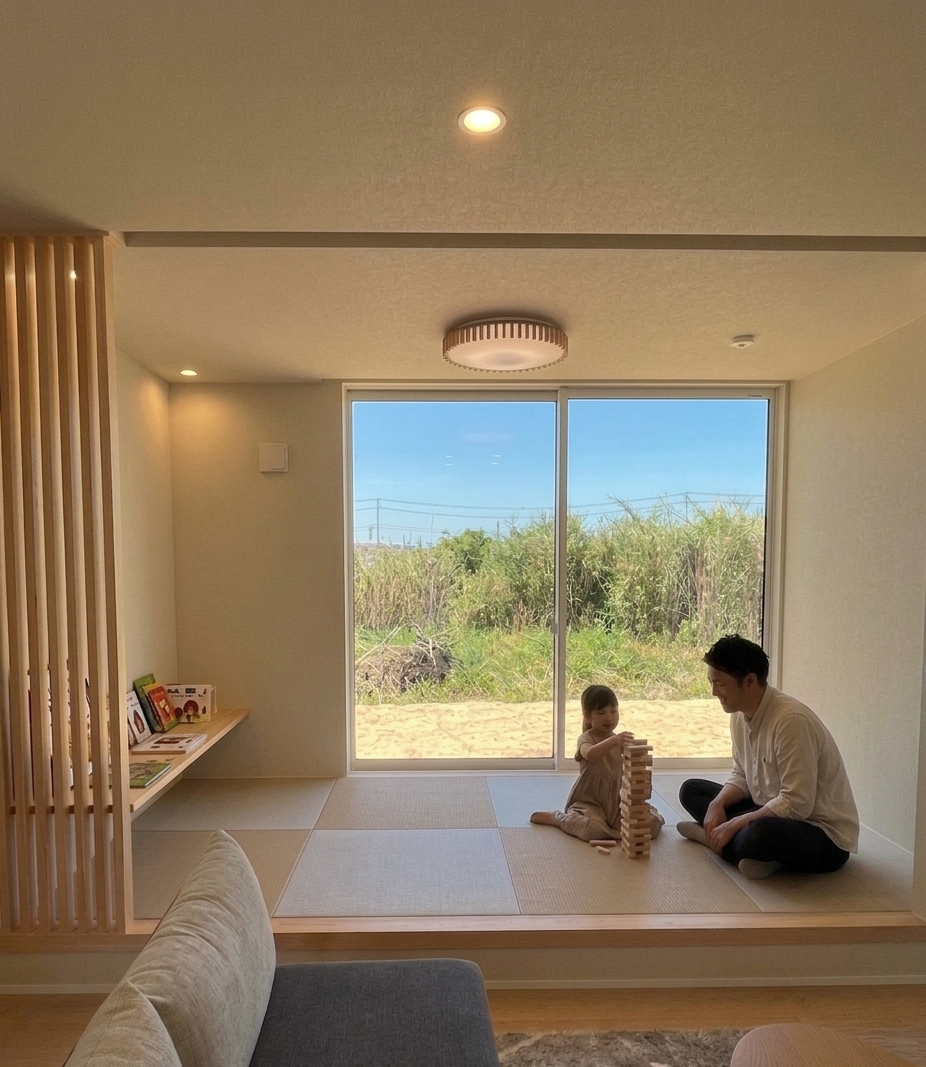朝陽が入る明るい2階建て